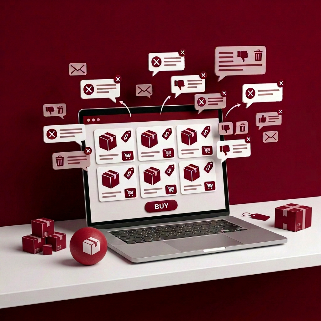 A generic product catalog with messages being rejected